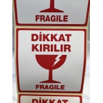 Dikkat Kırılır Etiketi 10cmx10xm 250'Lik rulo