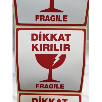 Dikkat Kırılır Etiketi 10cmx10xm 250'Lik rulo